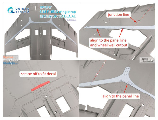 QTSQP48017 1:48 Quinta Studio Interior 3D Decal - F-4E F-4G Phantom II Wing Strap (MNG kit)