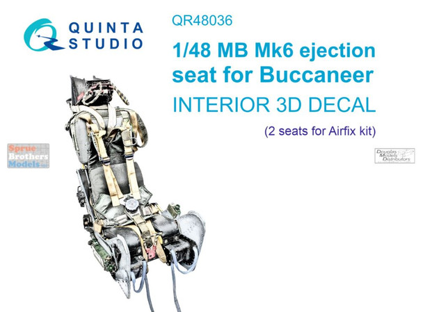 QTSQR48036 1:48 Quinta Studio Interior 3D Decal - MB Mk.6 Ejection Seat for Buccaneer (AFX kit)