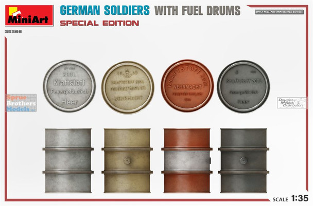 MIA35366 1:35 MiniArt German Soldiers with Fuel Drums Figure Set