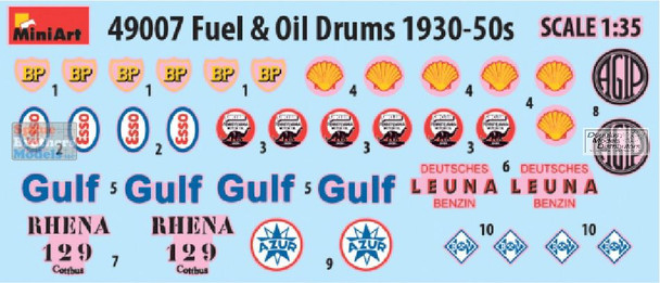 MIA49007 1:48 Miniart Fuel & Oil Drums 1930-50s