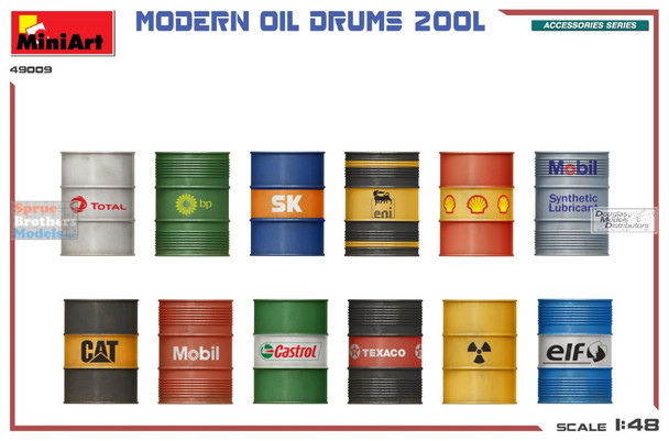 MIA49009 1:48 Miniart Modern Oil Drums 200L