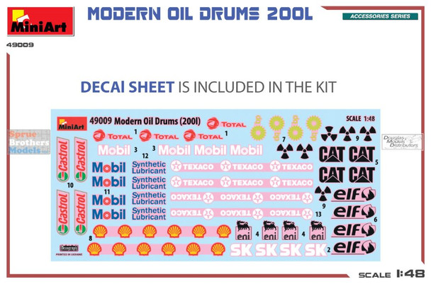 MIA49009 1:48 Miniart Modern Oil Drums 200L