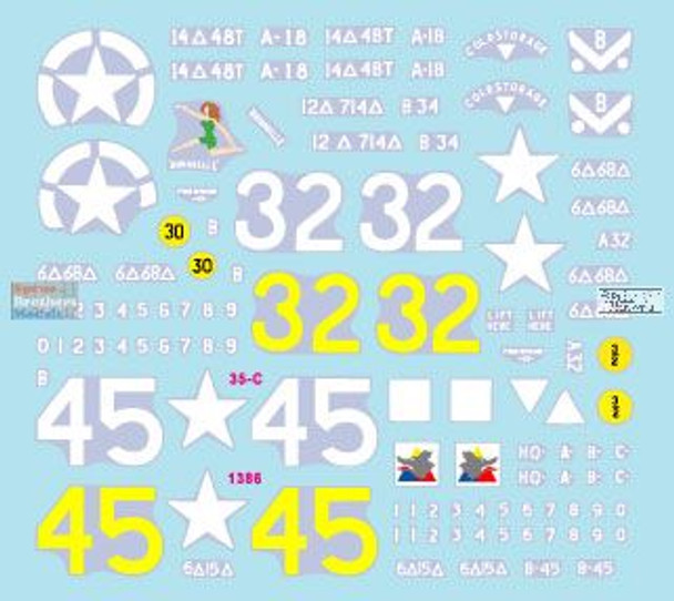 SRD35C1386 1:35 Star Decals - US Armor Mix #8: M4 & M4A3 Sherman with T34 Calliope