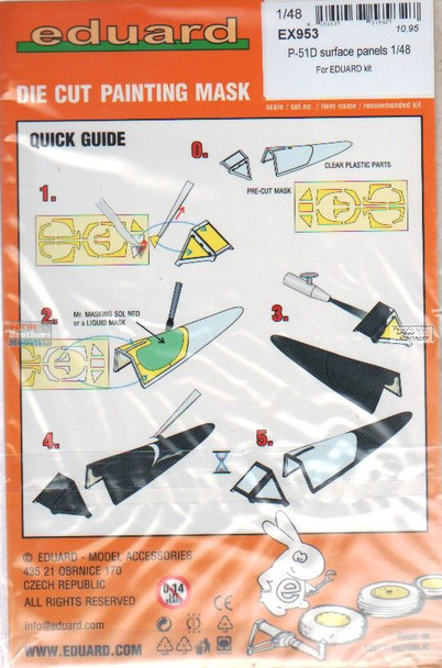 EDUEX953 1:48 Eduard Mask - P-51D Mustang Surface Panels (EDU kit)