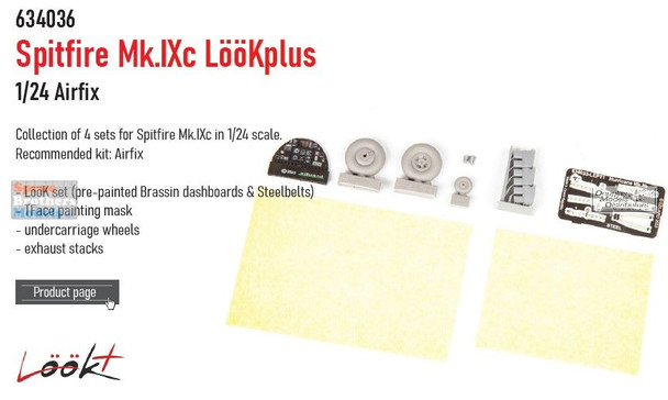 EDU634036 1:24 Eduard Look Plus - Spitfire Mk.IXc Detail Set (AFX kit)