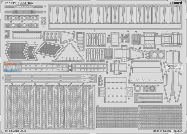 EDU321011 1:32 Eduard Color PE - F-35A Lightning II Detail Set (TRP kit)