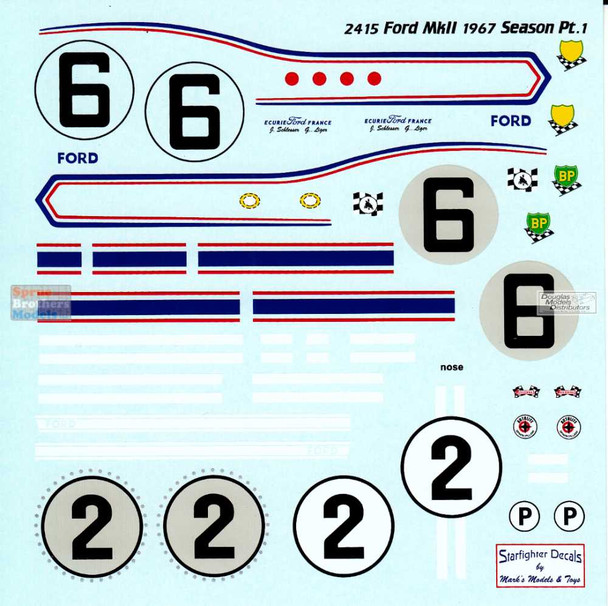 SFD02415 1:24 Starfighter Decals - Ford GT Mk.II Le Mans 1967 Part 1