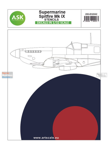 ASKD32042 1:32 ASK/Art Scale Decals - Spitfire Mk.IX Stencils