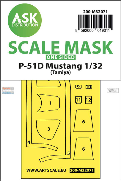 ASKM32071 1:32 ASK/Art Scale Mask - P-51D Mustang (TAM kit)