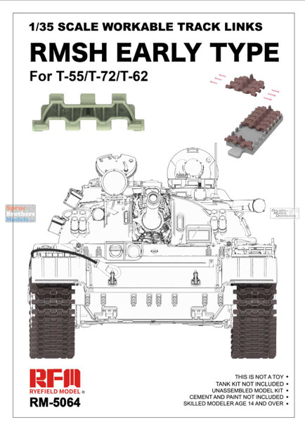 RFMRM5064 1:35 Rye Field Model Workable Track Links - RMSH Early Type (for T-55/T-72/T-62)