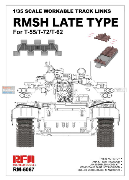 RFMRM5067 1:35 Rye Field Model Workable Track Links - RMSH Late Type (for T-55/T-72/T-62)