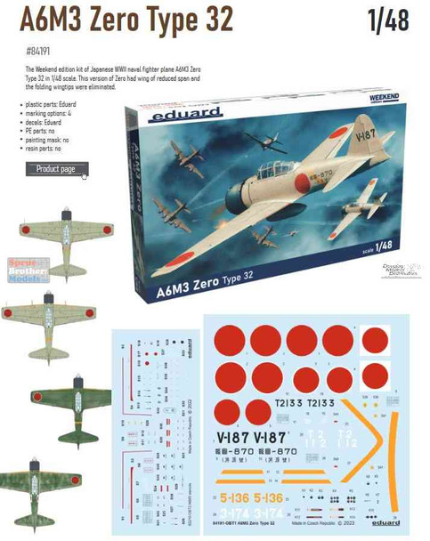 EDU84191 1:48 Eduard A6M3 Zero Type 32 Weekend Edition