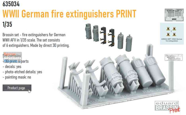 EDU635034 1:35 Eduard Brassin PRINT WW2 German Fire Extingushers
