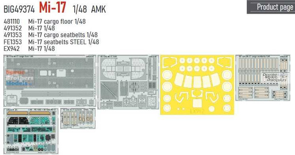 EDUBIG49374 1:48 Eduard BIG ED Mi-17 Hip Super Detail Set (AMK kit)