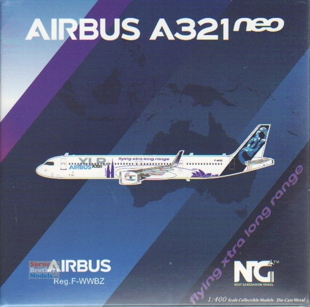 NGM13091 1:400 NG Model Airbus A321XLR Reg #F-WWBZ Flying Xtra Long Range [PW1100 Engines] (pre-painted/pre-built)