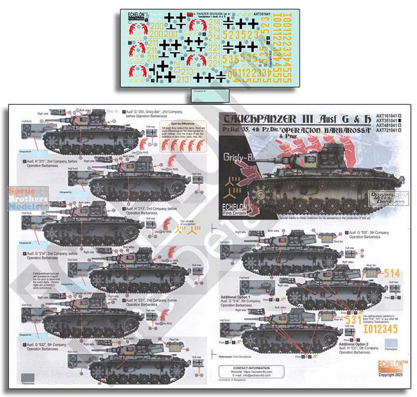 ECH351041 1:35 Echelon Tauchpanzer III Ausf.G & H Operation Barbarossa and Prior