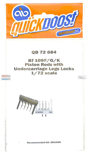 QBT72684 1:72 Quickboost Bf109F Bf109G Bf109K Piston Rods with Undercarriage Legs Locks (EDU kit)