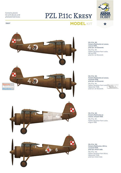 ARM70017 1:72 Arma Hobby PZL P.11c Kresy