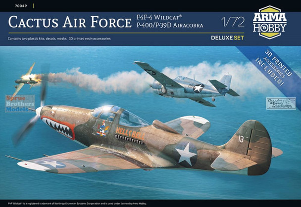 ARM70049 1:72 Arma Hobby Cactus Air Force Deluxe Set (F4F-4 Wildcat & P-400/P-39D Airacobra)
