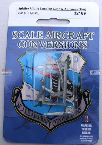 SAC32169 1:32 Scale Aircraft Conversions - Spitfire Mk.IA Landing Gear & Antennas (KOT kit)