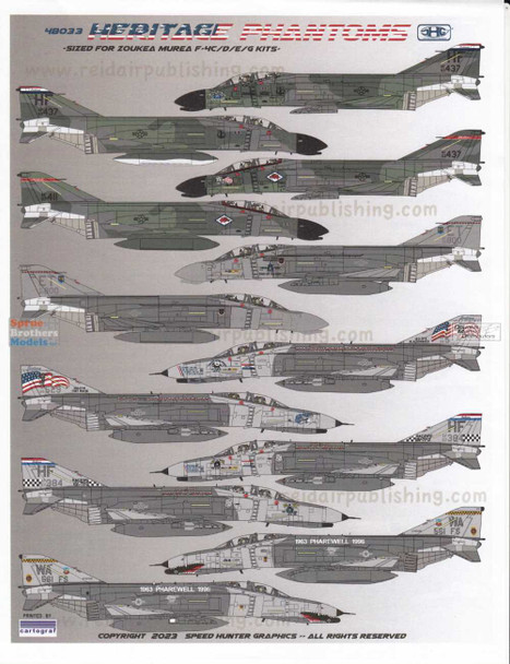 RAPSH48033 1:48 Speed Hunter Graphics - Heritage Phantoms (F-4C F-4D F-4E F-4G)
