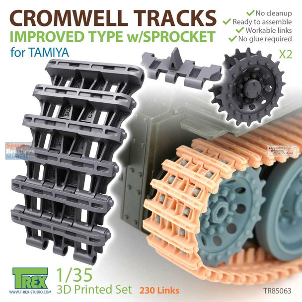 TRXTR85063 1:35 TRex - Cromwell Tracks Improved Type with Sprocket  (TAM kit)