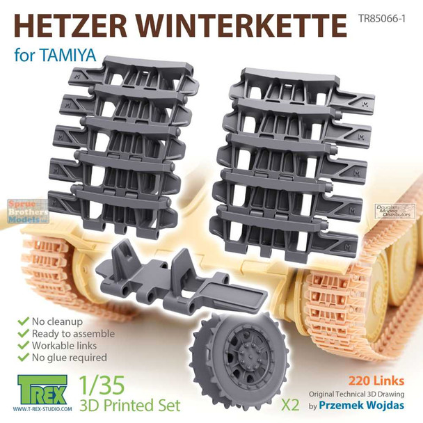 TRXTR85066-1 1:35 TRex - Hetzer Winterkrette Tracks (TAM kit)