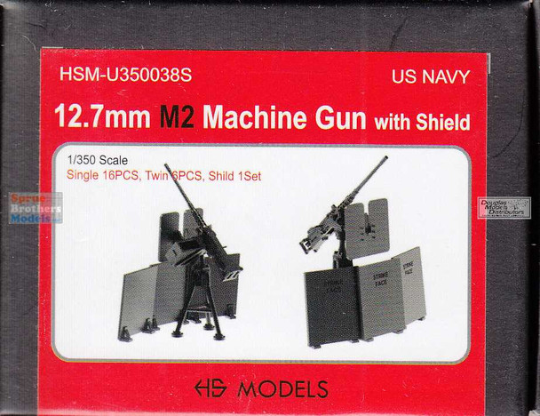 HSMU350038U 1:350 HS Models US Navy 12.7mm M2 Machine Gun with Shield