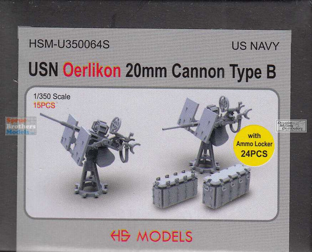 HSMU350064U 1:350 HS Models US Navy Oerlikon 20mm Cannon Type B