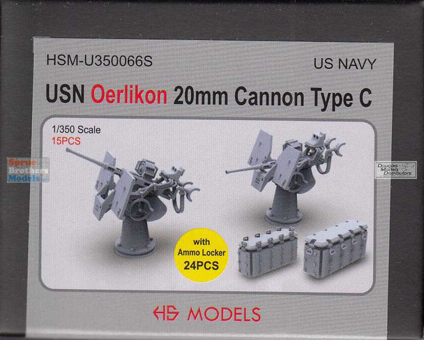 HSMU350066U 1:350 HS Models US Navy Oerlikon 20mm Cannon Type C