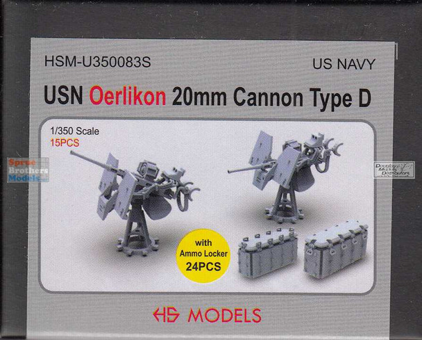 HSMU350083U 1:350 HS Models US Navy Oerlikon 20mm Cannon Type D