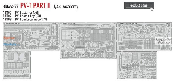 EDUBIG49377 1:48 Eduard BIG ED PV-1 Ventura Super Detail Set Part 2 (ACA kit)