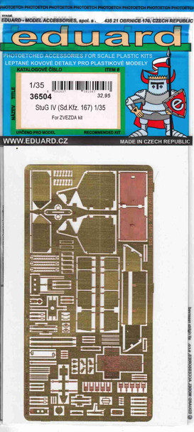 EDU36504 1:35 Eduard PE - StuG.IV Sd.Kfz.167 Detail Set (ZVE kit)