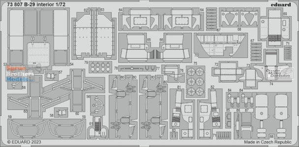 EDU73807 1:72 Eduard Color PE - B-29 Superfortress Interior Detail Set (ACA/H2K kit)