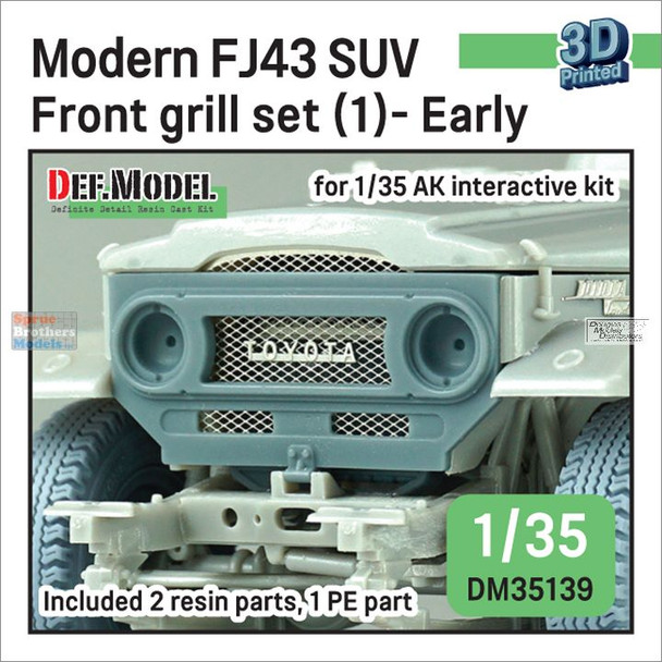 DEFDM35139 1:35 DEF Model Modern FJ43 SUV Front Grill Set Early (AKI kit)