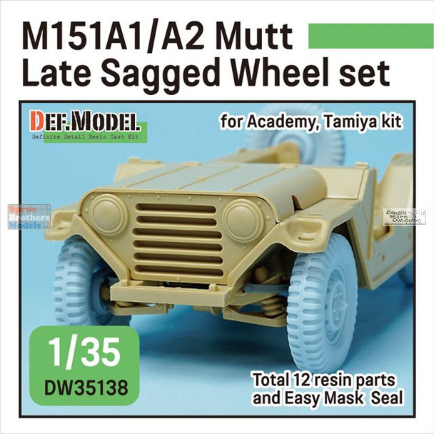 DEFDW35138 1:35 DEF Model M151A1/A2 Mutt Late Sagged Wheel Set
