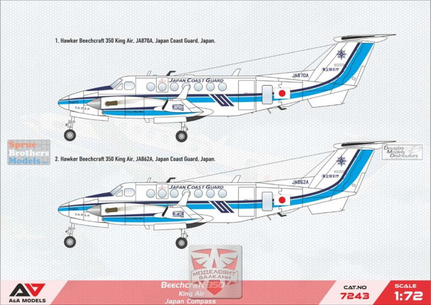 MDVAAM72043 1:72 Modelsvit A&A Models Beechcraft 350 Super King Air 'Japan Coast Guard'