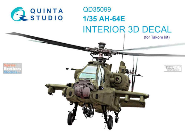 QTSQD35099 1:35 Quinta Studio Interior 3D Decal - AH-64E Apache (TAK kit)