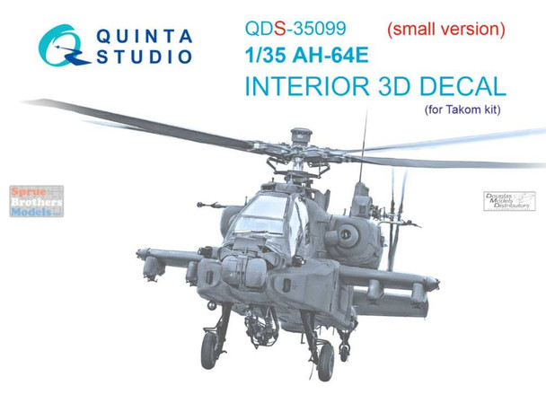 QTSQDS35099 1:35 Quinta Studio Interior 3D Decal - AH-64E Apache (TAK kit) Small Version