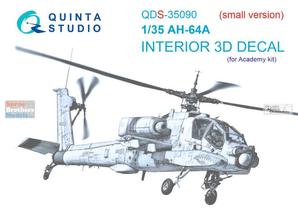 QTSQDS35090 1:35 Quinta Studio Interior 3D Decal - AH-64A Apache (ACA kit) Small Version