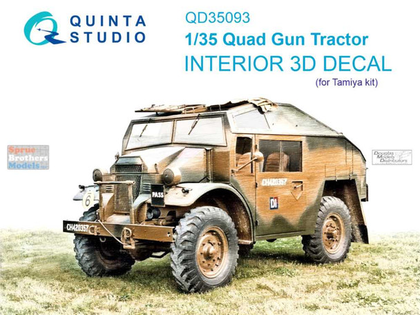 QTSQD35093 1:35 Quinta Studio Interior 3D Decal - Quad Gun Tractor (TAM kit)