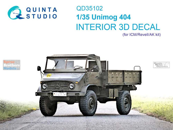 QTSQD35102 1:35 Quinta Studio Interior 3D Decal - Unimog 404 (ICM/REV kit)