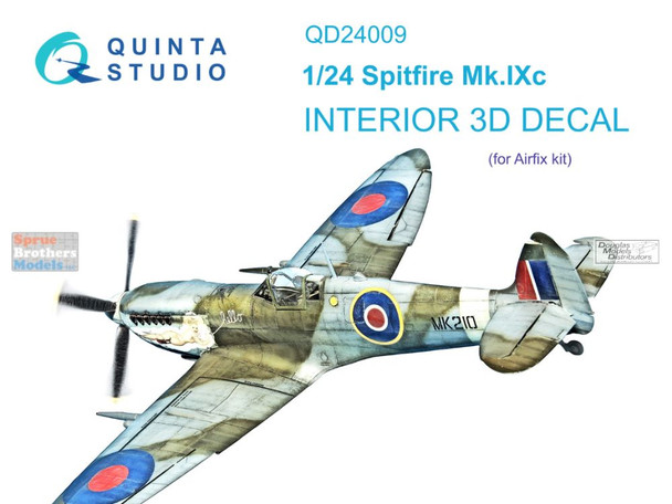 QTSQD24009 1:24 Quinta Studio Interior 3D Decal - Spitfire Mk.IXc (AFX kit)