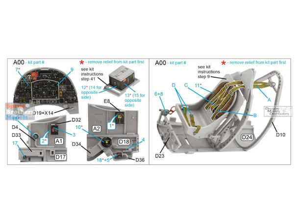 QTSQD24009 1:24 Quinta Studio Interior 3D Decal - Spitfire Mk.IXc (AFX kit)