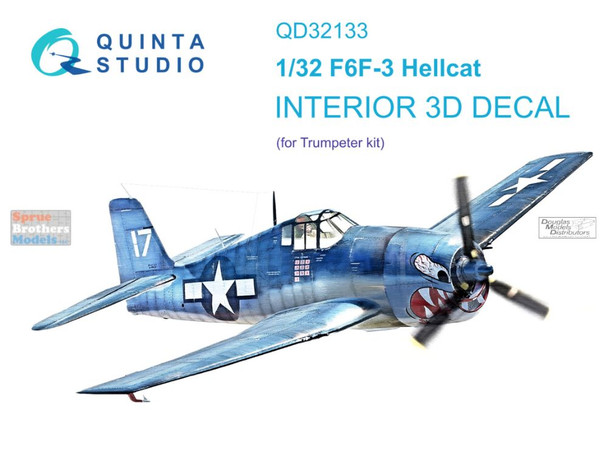 QTSQD32133 1:32 Quinta Studio Interior 3D Decal - F6F-3 Hellcat (TRP kit)