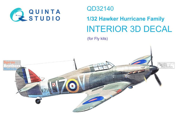 QTSQD32140 1:32 Quinta Studio Interior 3D Decal - Hurricane Family (FLY kit)