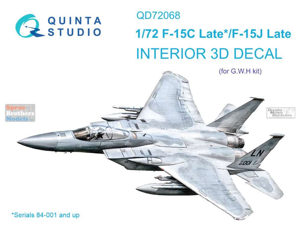 QTSQD72068 1:72 Quinta Studio Interior 3D Decal - F-15C Late F-15J Late Eagle (GWH kit)