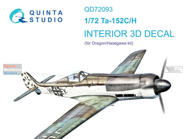 QTSQD72093 1:72 Quinta Studio Interior 3D Decal - Ta152C/H (DRA/HAS kit)