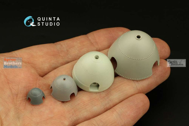 QTSQRV042 Quinta Studio 3D Decal - 1:24 Radial Riveting Rows (white) [0.25mm / gap 1.0mm]
