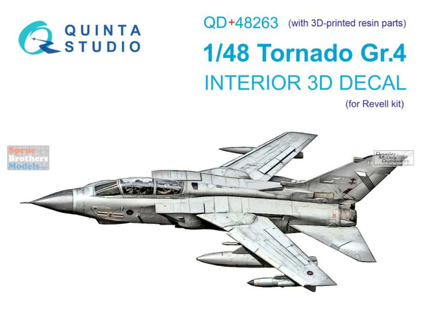 QTSQD48263R 1:48 Quinta Studio Interior 3D Decal - Tornado GR.4 with Resin Parts (REV kit)